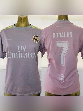 REAL MADRID Soccer Jersey RONALDO #7 Fly Emirates Size 44